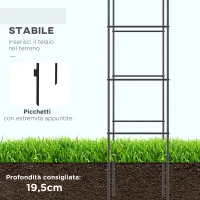Outsunny Arco per Rampicanti in Metallo per Giardino ed Esterni, 140x40x240cm, Nero(m-5)
