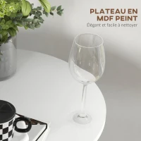 HOMCOM Table de bar ronde table de bistro mange-debout table de cuisine style contemporain plateau peint et cadre en acier(m-5)