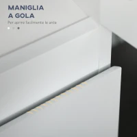 kleankin Mobile Bagno con 5 Ripiani Regolabili, Ante senza maniglie 30x28x152.5cm, Bianco(m-6)