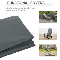 Outsunny Rectangular Patio Furniture Cover for Chairs Water UV Resistant Protection 600D Oxford Fabric Rattan Lounge Clean Cover, 200 x 86 x 82cm(m-6)