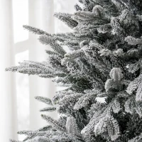 HOMCOM Albero di Natale Innevato 182.88cm con 2531 Rami Alto e Stretto con Base Pieghevole, Verde(m-9)