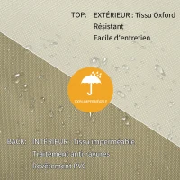 Outsunny Housse de Protection chaises de Jardin empilables bâche étanche 90L x 70l x 115H cm Oxford Haute densité 600D Beige café(m-5)