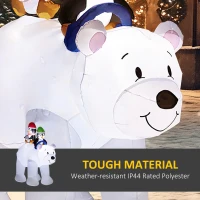 Outsunny 6.4ft Inflatable Polar Bear and Penguin Christmas Inflatable(m-5)