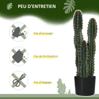 Outsunny Cactus artificiel grand réalisme plante artificielle grande taille dim. Ø 17 x 60H cm vert(m-6)