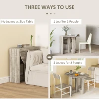 HOMCOM Space-saving Drop Leaf Table, Folding Dining Table for Small Space, Kitchen, Dining Room, Grey(m-4)