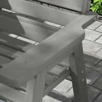 Outsunny Fir Wood Convertible 2 to 3 Seater Outdoor Garden Bench Grey(m-9)