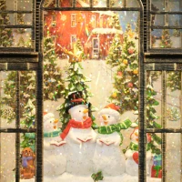 HOMCOM Christmas Snow Globe Lantern with Lights, Musical Snow Globe with Swirling Glitter, Battery Operated Musical Christmas Decoration for Holiday Party Gift, Bronze Tone(m-9)