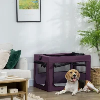 PawHut 90cm Pet Carrier Bag, with Cushion for Medium, Large Dogs - Purple(m-2)