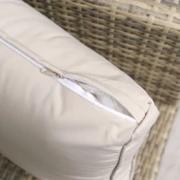 Outsunny Set da Giardino 6 Pezzi in Rattan con Divani, Poltrone e Tavoli Contenitore, Beige(m-9)