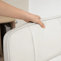 HOMCOM Chaise bureau fauteuil de bureau avec fonction à bascule, hauteur réglable et pivotant 60,5 x 59 x 89-97 cm, crème(m-9)