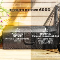 Outsunny Sacca per Albero di Natale da 840L Impermeabile e UV30+, Tessuto Oxford 600D con Doppia Cerniera e Manici, Nero(m-5)
