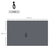 Outsunny Replacement Gazebo Curtains 4-Panel Sidewalls with Zipper for 3 x 3 (M) Yard Gazebos Canopy Tent, Dark Grey(m-3)