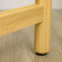 Outsunny Support pour plantes étagère à fleurs à 4 niveaux en bambou et métal pour extérieur intérieur 28 x 28 x 80 cm blanc(m-8)