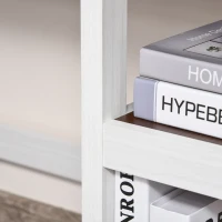 HOMCOM Scrivania Ufficio per PC con 2 Mensole in Legno, Arredamento Casa e Studio 110x48x76.2cm, Noce e Bianco(m-8)