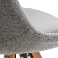 HOMCOM Lot de 2 Chaise de Salle à Manger, Chaise de Cuisine, Design Simple Moderne, revêtement Tissu en Lin, siège Dossier Confortable, Rembourrage Mousse, Pieds Bois, 48 x 56 x 87 cm, Gris(m-8)