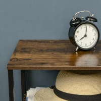 HOMCOM Cassettiera in Stile Industriale con 4 Cassetti in Tessuto Pieghevole e 2 Ripiani Aperti, 84x30x71.5 cm, Marrone(m-9)