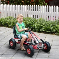 HOMCOM Kids Children Pedal Go Kart Cart Air Inflatable Tyres Motor Racing Style Suitable for 3 to 8 Years(m-2)