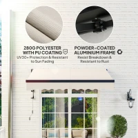 Outsunny 2.5 x 2m Electric Awning with Remote Controller, Aluminium Frame DIY Retractable Awning, UV30+ Sun Shade Canopy for Garden Patio Deck Door Window, Beige(m-5)