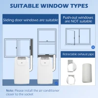 HOMCOM 12,000 BTU Multi-Mode Mobile Air Conditioner - White(m-5)