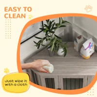 PawHut Dog Crate Furniture Side Table, with Cushion, 122 x 61 x 71cm - Walnut Brown(m-7)