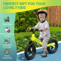 AIYAPLAY Balance Bike with Adjustable Seat and Handlebar, PU Wheels, No Pedal, for Ages 30-60 Months - Green(m-7)