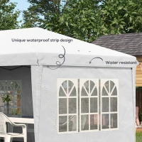 Outsunny 3 x 6m Pop Up Gazebo, Height Adjustable Marquee Party Tent with Sidewalls and Storage Bag, White(m-6)