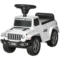 AIYAPLAY Porteur trotteur enfants voiture licence jeep 18-36 mois coffre - 63,5 x 29 x 42 cm blanc(m-10)