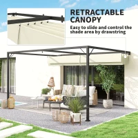 Outsunny 4 x 3 m Pergola, with Sliding Canopy - Cream(m-4)