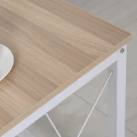 HOMCOM Mesa de Escritorio en Forma de L con Soporte de Monitor Estante y Estructura en X 150x150x76 cm Madera y Blanco(m-9)
