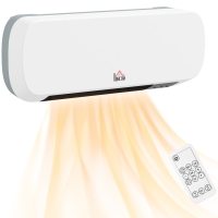 HOMCOM 2000W Wall Mounted Ceramic Space Heater, 10-49°C Temperature, White