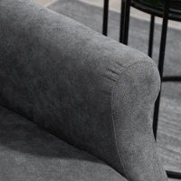 HOMCOM Poltrona Reclinabile Alzapersona con Telecomando, in Tessuto Effetto Lino, 74x94x111 cm, Grigio Scuro(m-8)