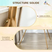 Vinsetto Chevalet d'artiste en bois sur pieds pliable portable supporte des toiles jusqu'à 66/107 cm bois naturel(m-5)
