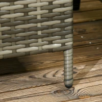 Outsunny 3 Pieces Rattan Bistro Set Balcony Furniture with Cushions, Storage Function - Mix-Grey(m-9)