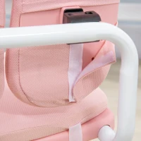 HOMCOM Kids Desk and Chair Set, with Storage Shelves, Washable Cover, for Ages 3-12 Years - Pink(m-8)