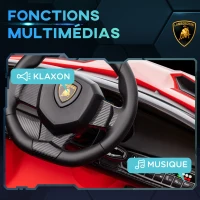 HOMCOM Voiture électrique licence Lamborghini Veneno 12V pour enfants avec portes papillon télécommande musique rouge(m-6)