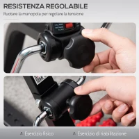 HOMCOM Pedaliera per Braccia e Gambe con Schermo LCD, Altezza e Resistenza Regolabile, 56x44-56x75-97 cm(m-5)