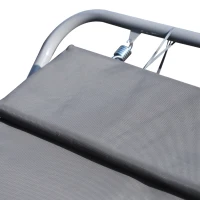HOMCOM Bain de Soleil transat de Jardin 2 Personnes chaise longue Bascule hamac tétière inclus pour Jardin, Piscine, Terrasse dim. 2,12 x 1,75 x 0,6 m Gris(m-7)