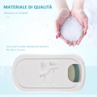 HOMCOM Vaschetta Bagnetto Pieghevole con Coperchio, Salvaspazio e Antiscivolo, per Neonati e Bambini 1-12 Anni, Bianca Blu(m-6)