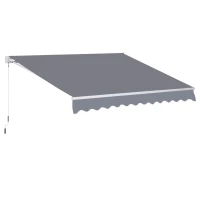 Outsunny Store banne manuel rétractable angle réglable aluminium polyester imperméabilisé 2,95L x 2,5l m gris(m-1)