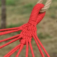 Outsunny Cotton Hammock Soft Portable Swing Sleeping w/ Headrest & Side Pocket Deluxe Swing Chair for Beach, Yard, Bedroom, Patio, Porch, Indoor, Outdoor，270 x 80 cm(m-8)