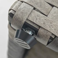 Outsunny Jardinière pour plantes avec treillis 3 bacs à plante 22L en résine tressée et acier galvanisé 57 x 30 x 107 cm gris(m-9)