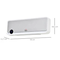 HOMCOM Calefactor Baño de Pared 1000W/2000W con Mando a Distancia Pantalla LED Temporizador 12H Termostato Blanco(m-3)