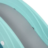 HOMCOM Cheval à Bascule Grenouille 3 en 1 Toboggan Panier Basket 18 à 36 mois dim. 72L x 34l x 47H cm Bleu Turquoise(m-9)