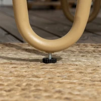 Outsunny Conjunto de Jardín de Ratán Sintético con Sofá Doble 2 Sillones y Mesa de Centro con Encimera de Cristal y Cojines(m-7)