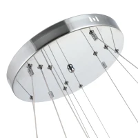 HOMCOM Lampadario a Sospensione con 3 Anelli Regolabili, Luci a LED e Cristalli, Ø60 x 110cm(m-7)