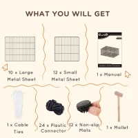 PawHut Pet Playpen DIY Small Animal Cage Metal Fence with Door, 22 Pieces, for Bunny Chinchilla Hedgehog Guinea Pig(m-5)