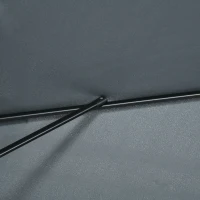 Outsunny Ombrellone Rettangolare 2x3 m Pieghevole e Regolabile con Manovella, in Alluminio e Poliestere, Grigio Scuro(m-8)