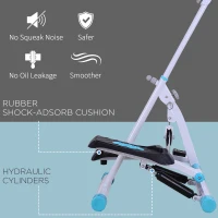 HOMCOM Stepper w/ Handle Hand Grip Workout Fitness Machine For Fitness Aerobic Exercise Home Gym White(m-7)