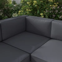 Outsunny Five-Piece Aluminium Garden Sofa Set, with Glass-Top Table - Grey(m-7)