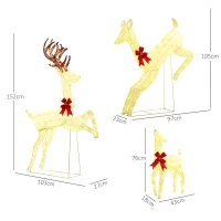 Outsunny Three-Piece LED Light Reindeer Christmas Decoration(m-3)